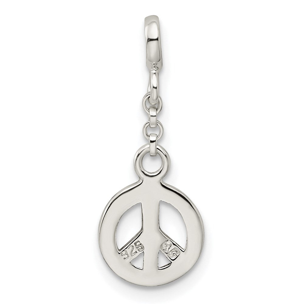 Sterlingsilber Emailliert Frieden Symbol 1/2 Zoll Hängend Enhancer
