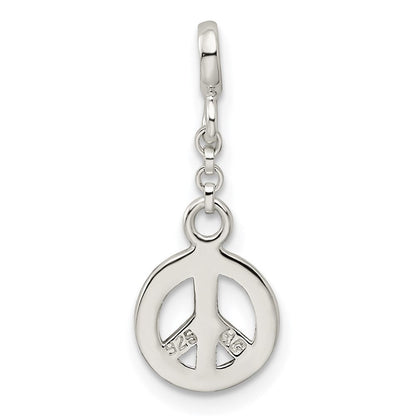 Sterlingsilber Emailliert Frieden Symbol 1/2 Zoll Hängend Enhancer