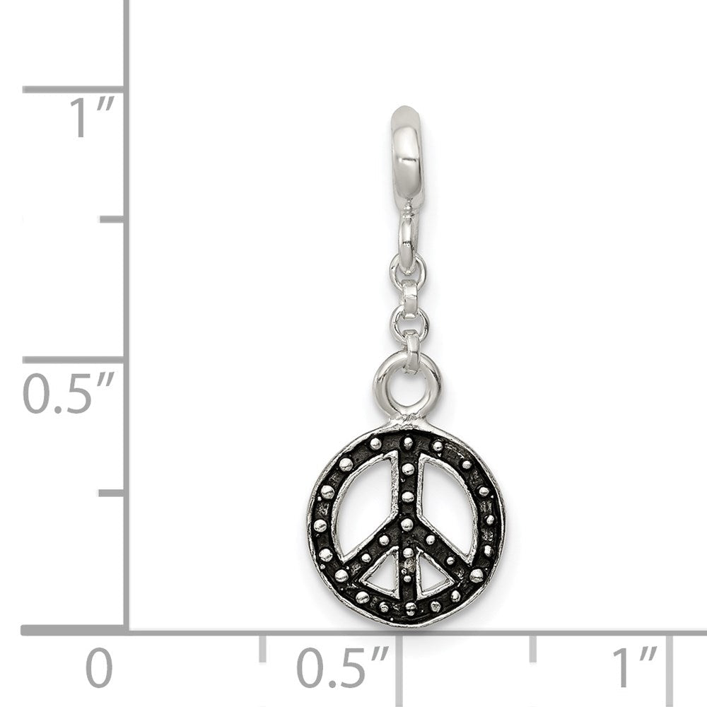 Sterlingsilber Emailliert Frieden Symbol 1/2 Zoll Hängend Enhancer