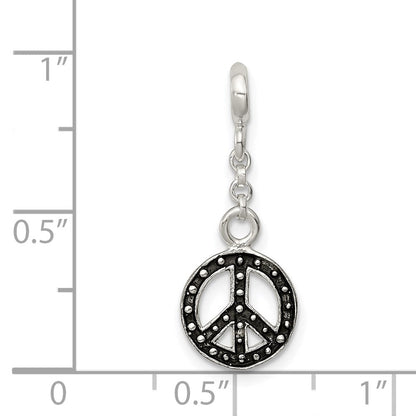 Sterlingsilber Emailliert Frieden Symbol 1/2 Zoll Hängend Enhancer