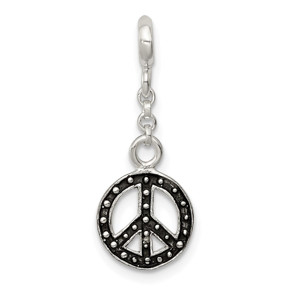 Sterlingsilber Emailliert Frieden Symbol 1/2 Zoll Hängend Enhancer