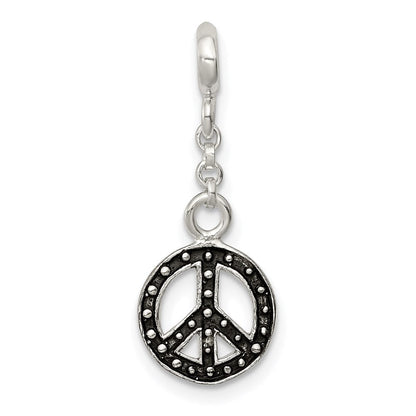 Sterlingsilber Emailliert Frieden Symbol 1/2 Zoll Hängend Enhancer