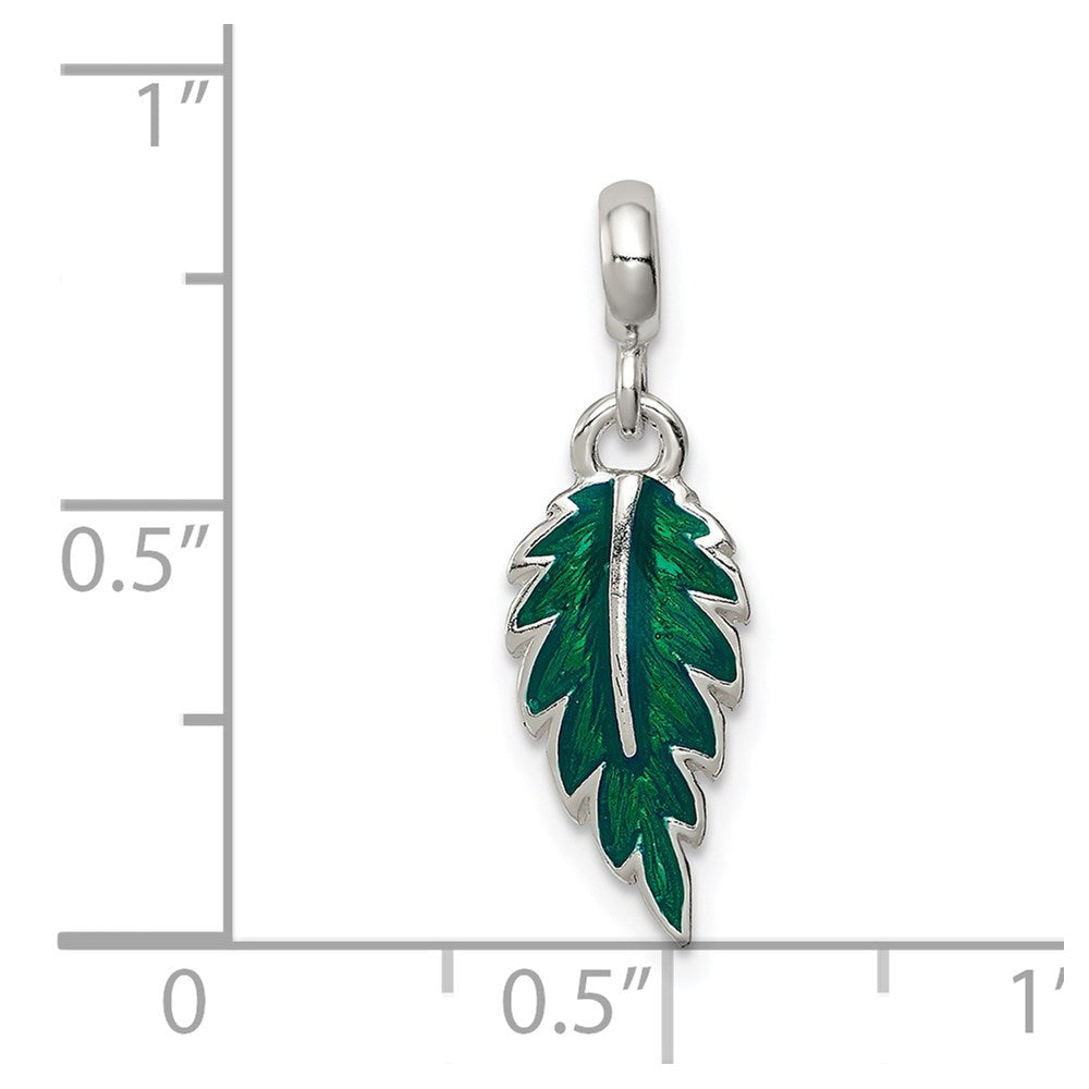 Sterlingsilber Grün Emailliert Blatt Enhancer