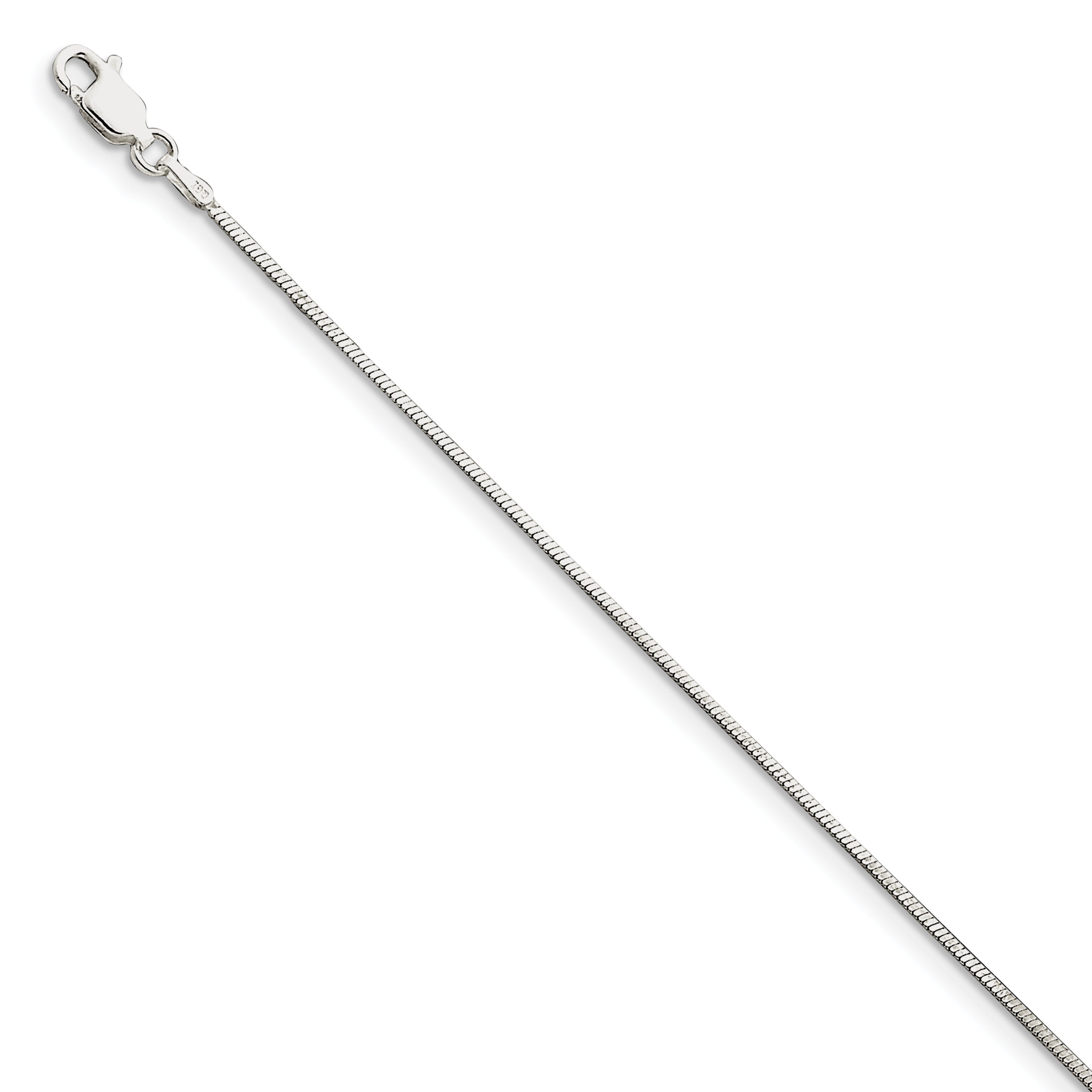 Sterlingsilber 1.25mm Octagonal Schlange Gliederarmband