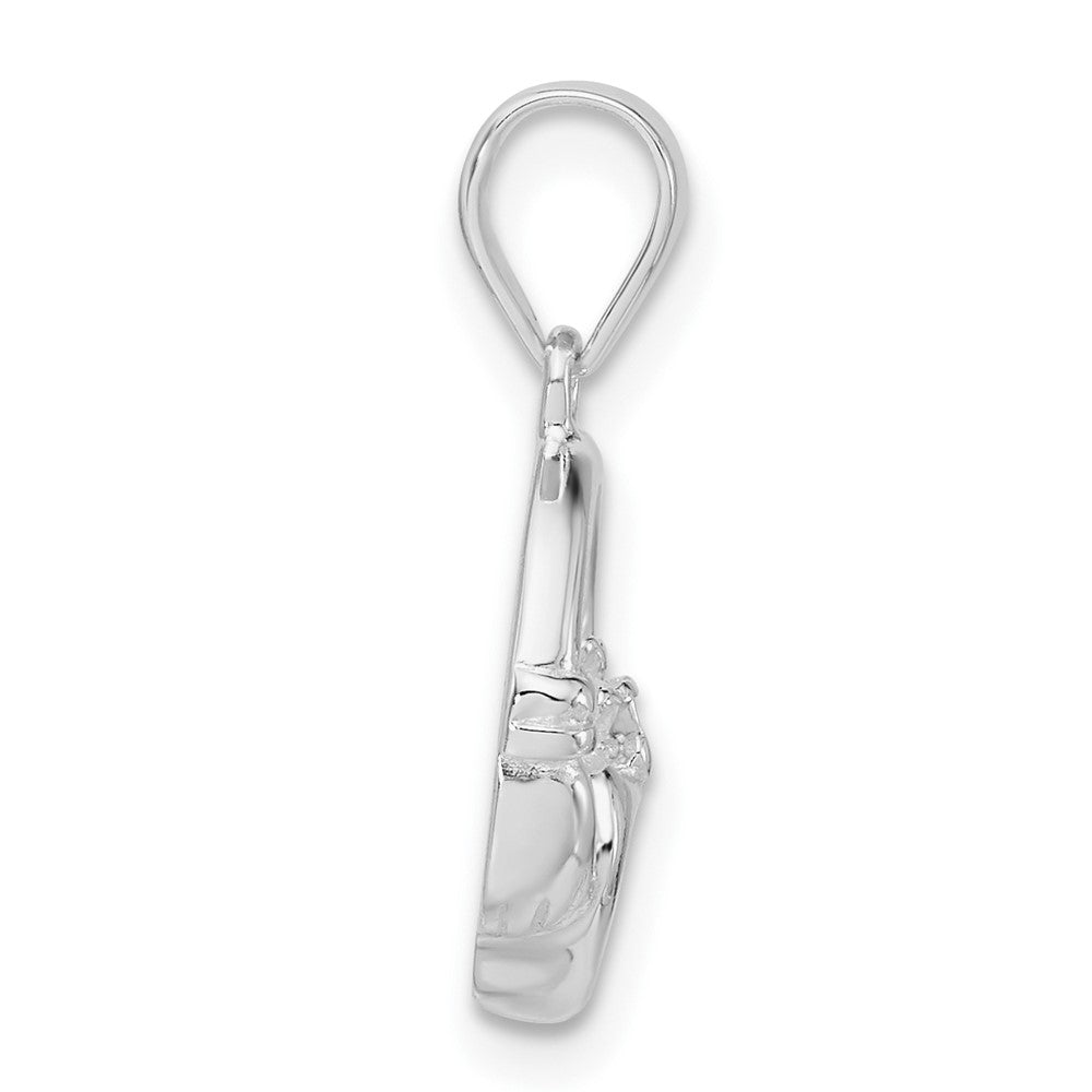 Sterlingsilber Poliert Grün Zirkonia Claddagh Anhänger