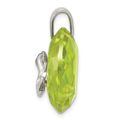 Sterlingsilber Rhodiniert Grün Zirkonia Frosch Anhänger