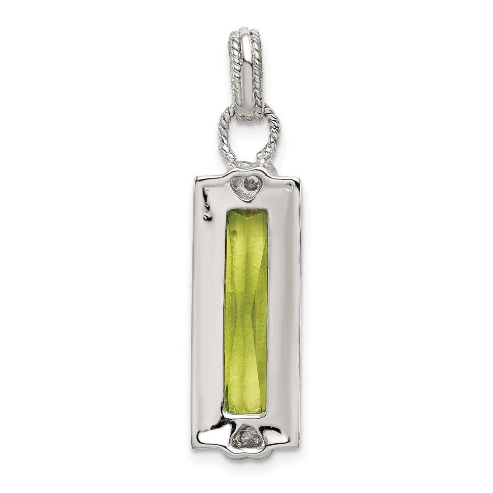 Sterlingsilber & Vermeil Licht Grün Zirkonia Anhänger
