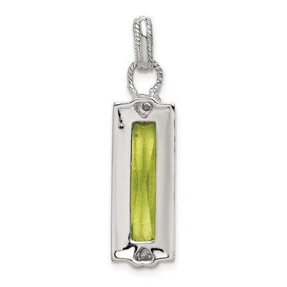 Sterlingsilber & Vermeil Licht Grün Zirkonia Anhänger