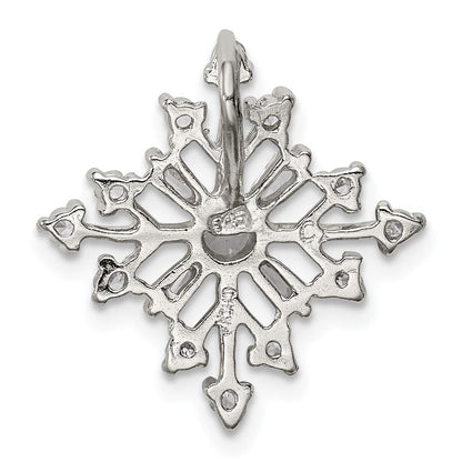 Sterlingsilber Rhodiniert Zirkonia Schneeflocke Anhänger
