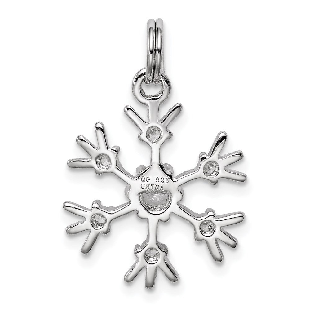 Sterlingsilber Rhodiniert Zirkonia Schneeflocke Charm