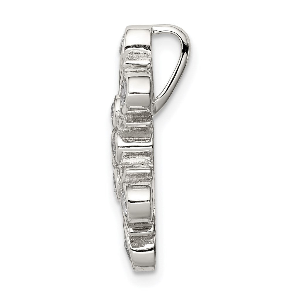 Sterlingsilber Rhodiniert Zirkonia Schneeflocke Kette Anhänger