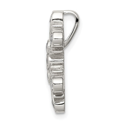Sterlingsilber Rhodiniert Zirkonia Schneeflocke Kette Anhänger