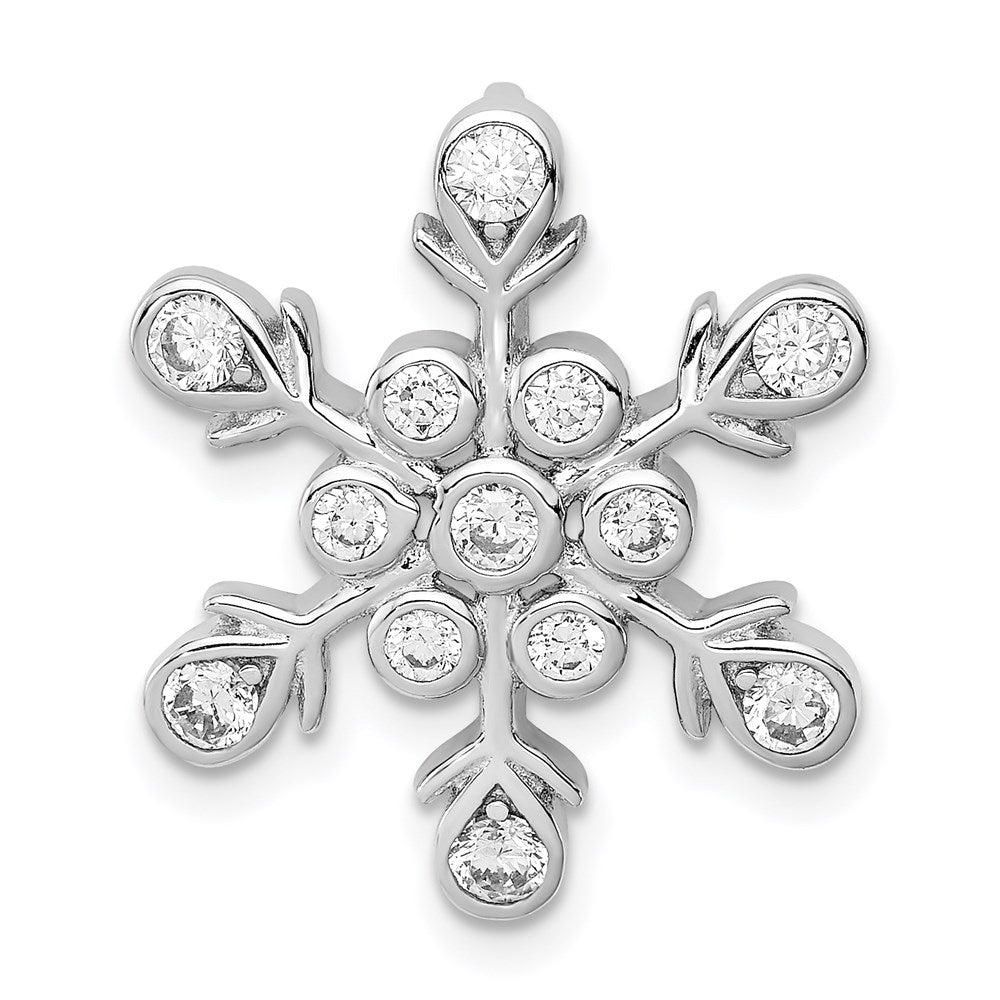 Sterlingsilber Rhodiniert Zirkonia Schneeflocke Kette Anhänger
