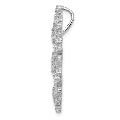Sterlingsilber Rhodiniert Zirkonia Starburst Schneeflocke Anhänger