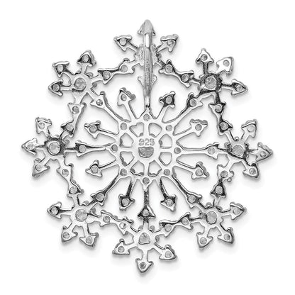 Sterlingsilber Rhodiniert Zirkonia Starburst Schneeflocke Anhänger