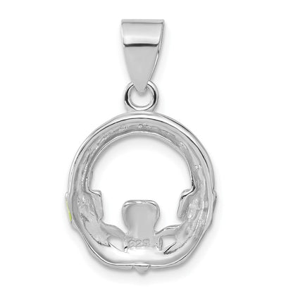 Sterlingsilber Emailliert Claddagh Anhänger