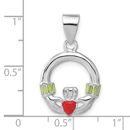 Sterlingsilber Emailliert Claddagh Anhänger
