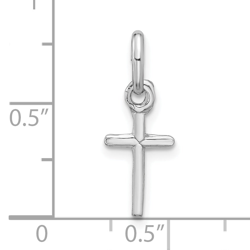Sterlingsilber Rhodiniert Kreuz Charm