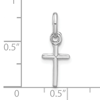 Sterlingsilber Rhodiniert Kreuz Charm