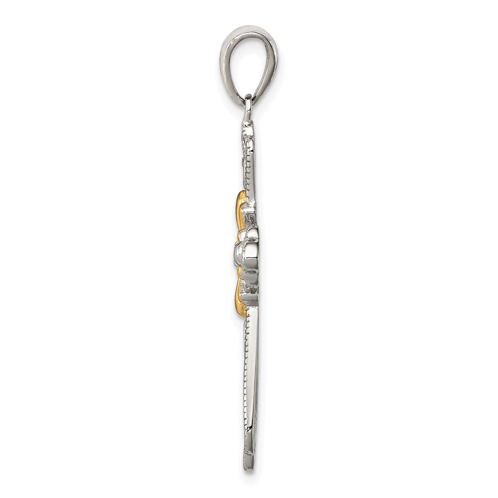 Sterlingsilber Vermeil Zirkonia Kreuz Anhänger