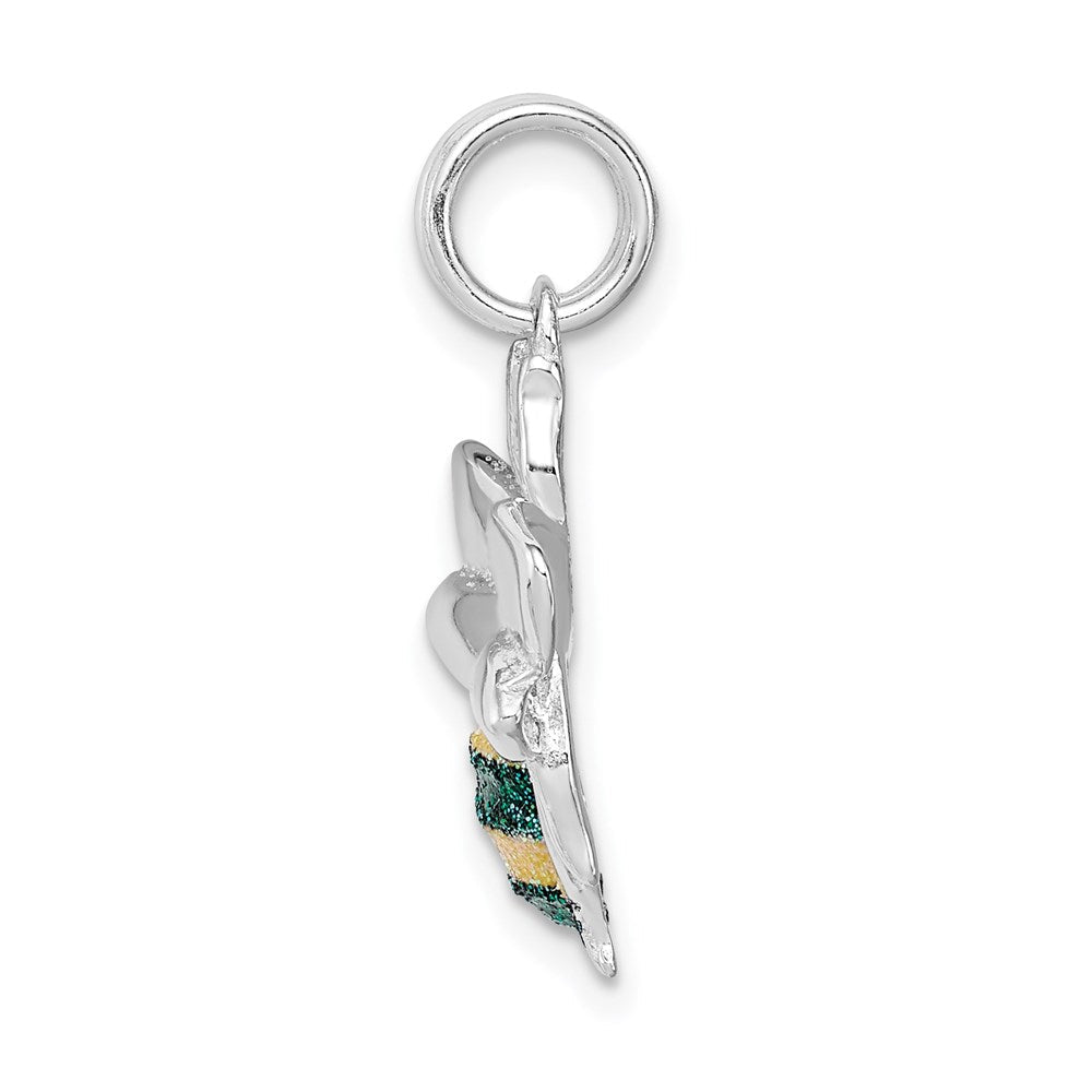 Sterlingsilber Rhodium-platedgreen & Gelb Emaille Biene Charm