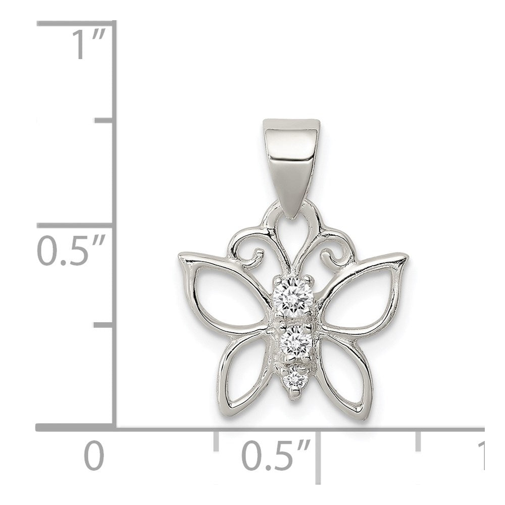 Sterlingsilber Zirkonia Schmetterling Anhänger