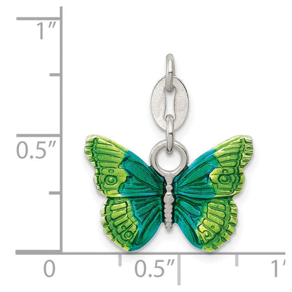 Sterlingsilber Emailliert Schmetterling Charm