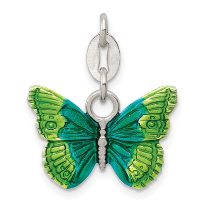 Sterlingsilber Emailliert Schmetterling Charm