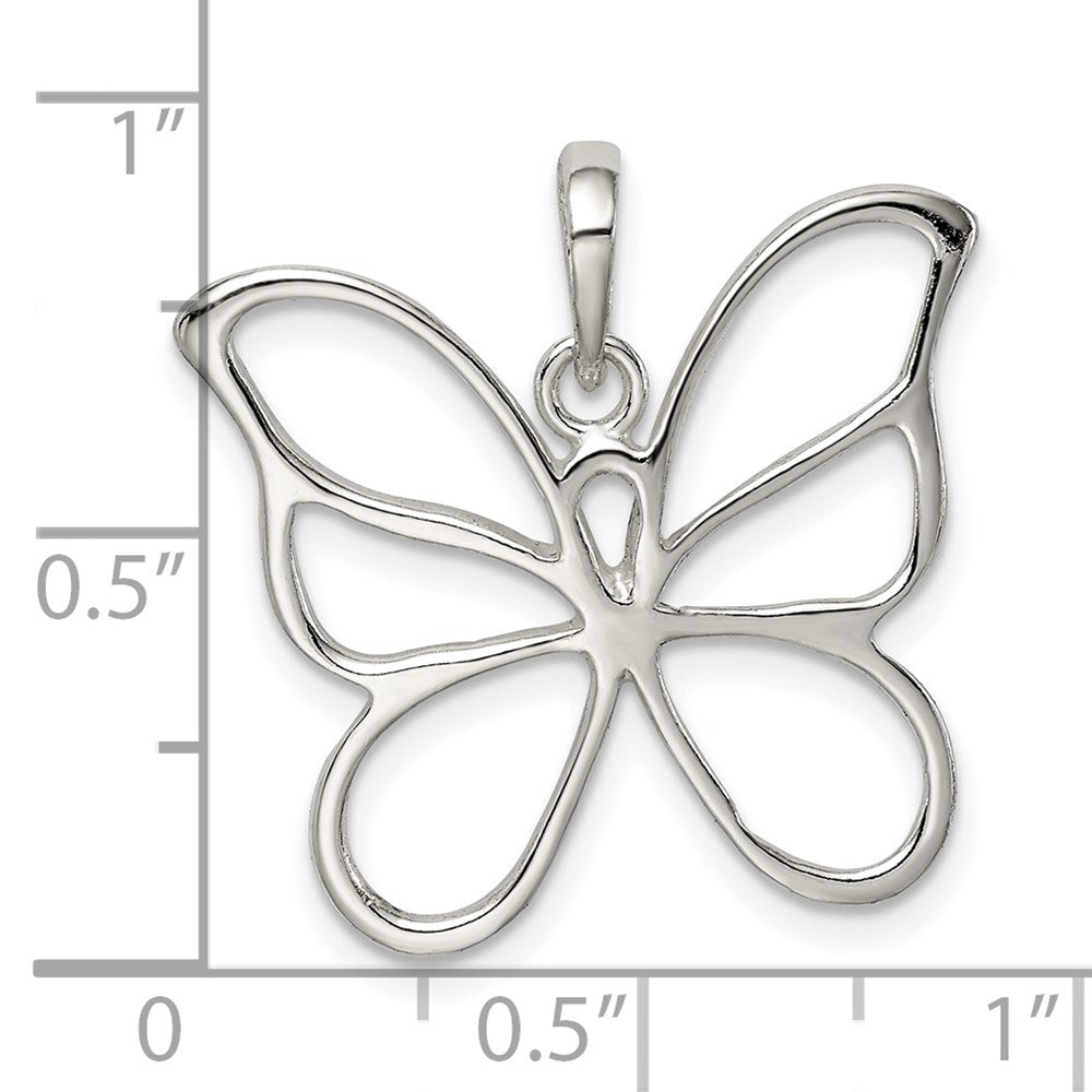 Sterlingsilber Poliert Schmetterling Anhänger