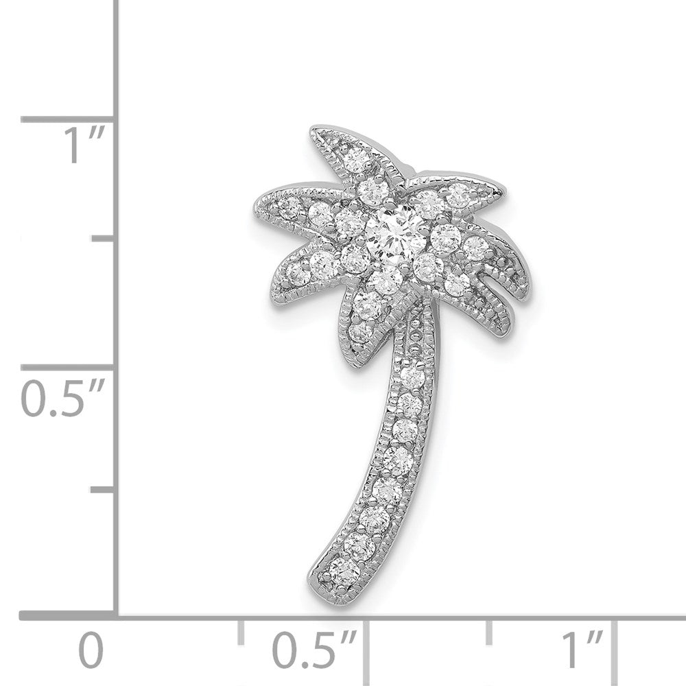 Sterlingsilber Rhodiniert Zirkonia Palme Baum Kette Anhänger