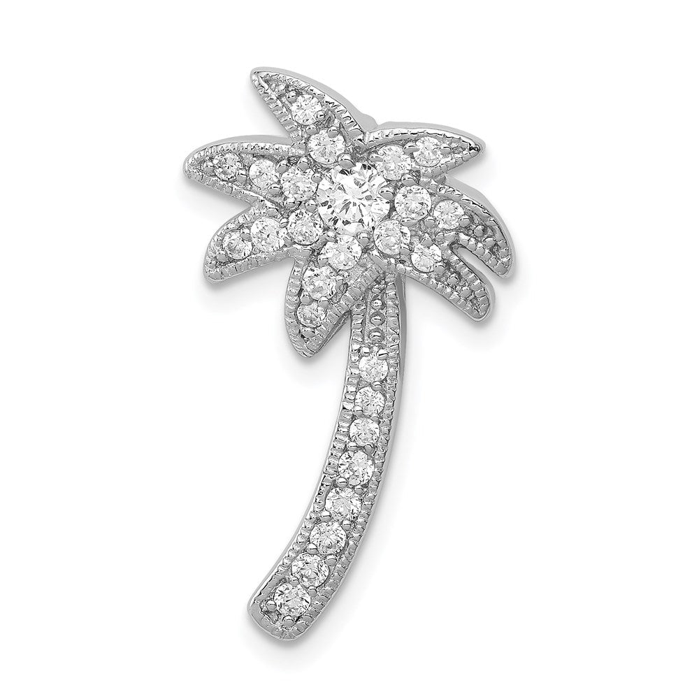 Sterlingsilber Rhodiniert Zirkonia Palme Baum Kette Anhänger