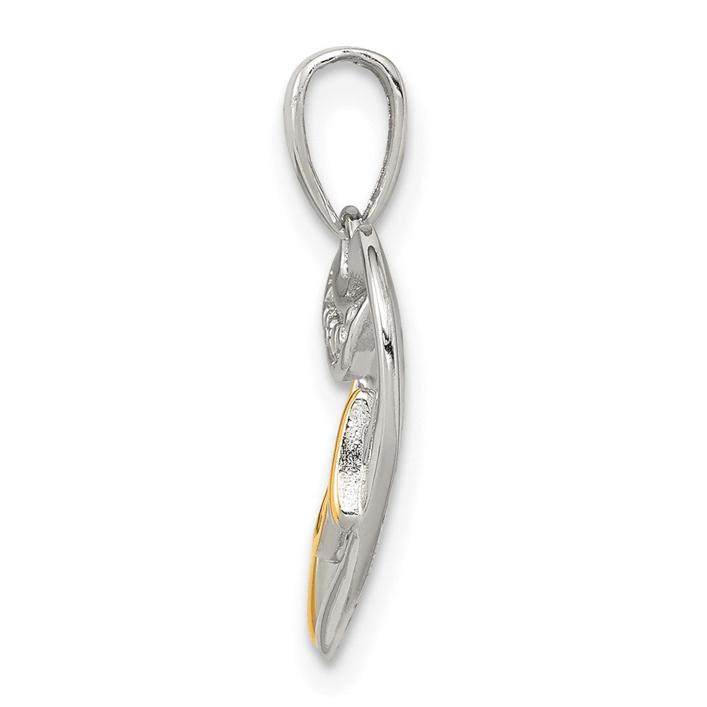 Diamant-Anhänger "Mom" aus vergoldetem Sterlingsilber