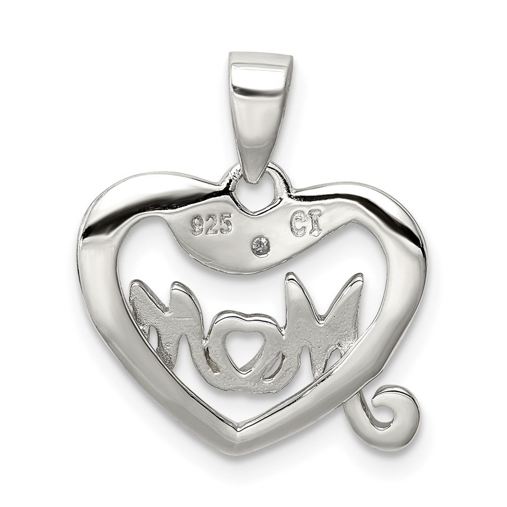 Diamant-Anhänger "Mom" aus vergoldetem Sterlingsilber