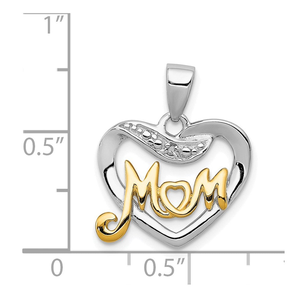 Diamant-Anhänger "Mom" aus vergoldetem Sterlingsilber