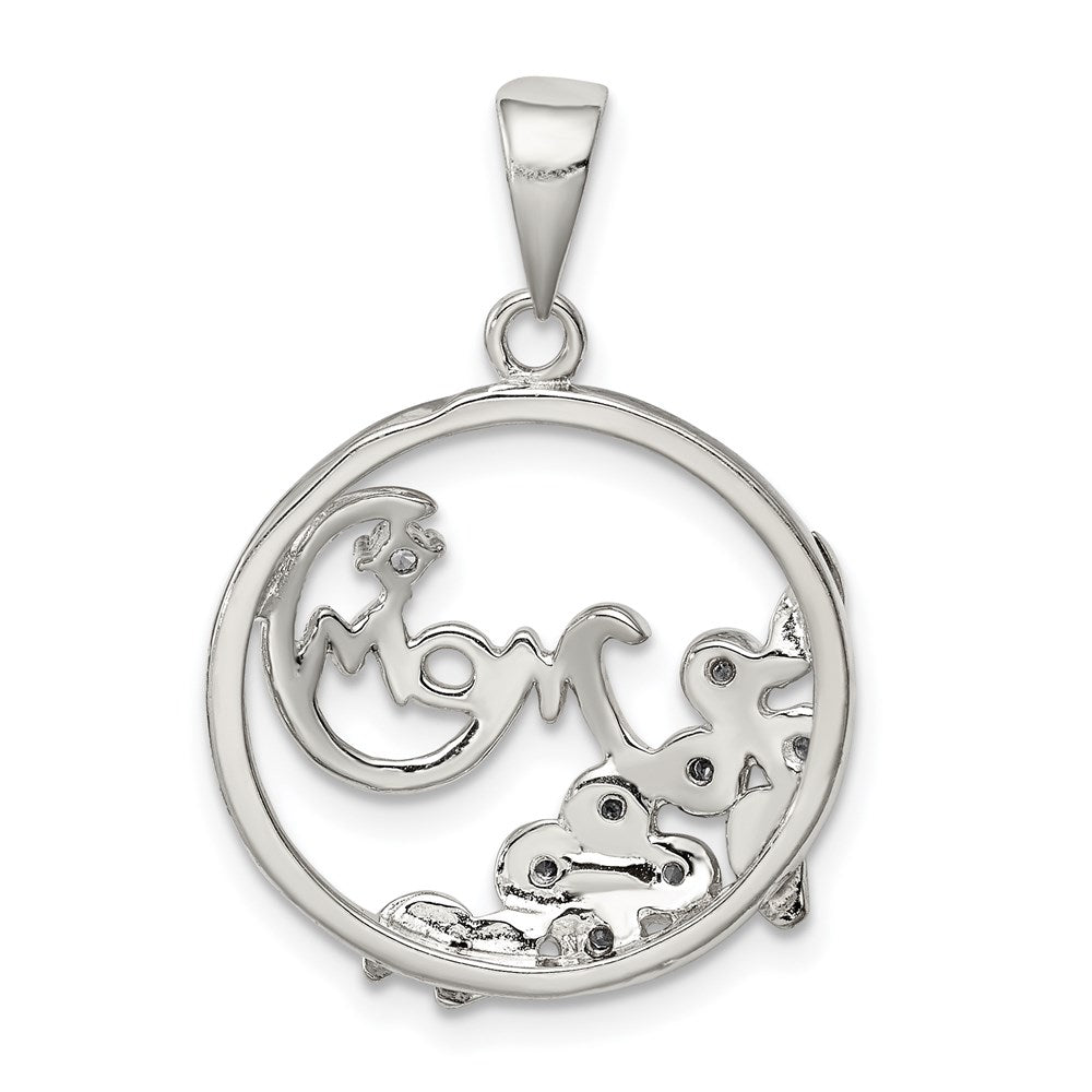 Sterlingsilber Vermeil Zirkonia Mama Anhänger
