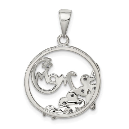 Sterlingsilber Vermeil Zirkonia Mama Anhänger