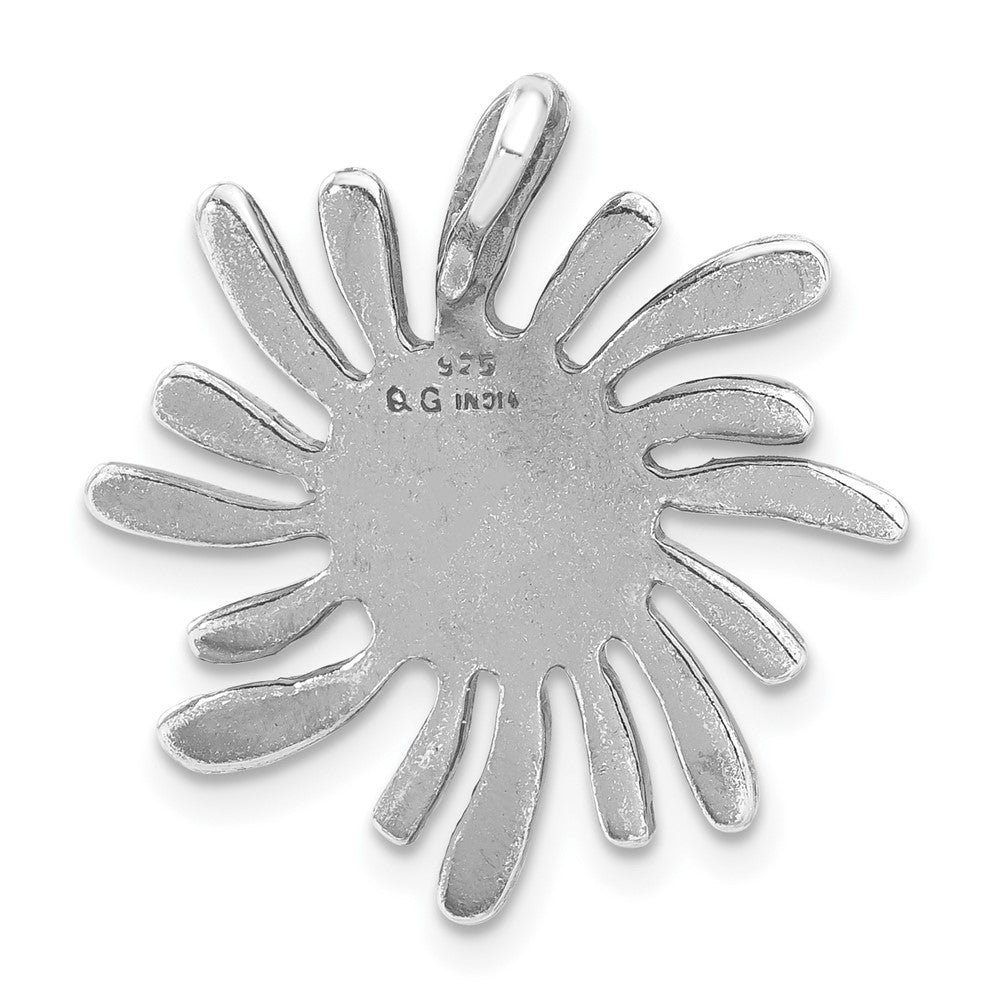 Sterlingsilber Antikisiert Blume Anhänger