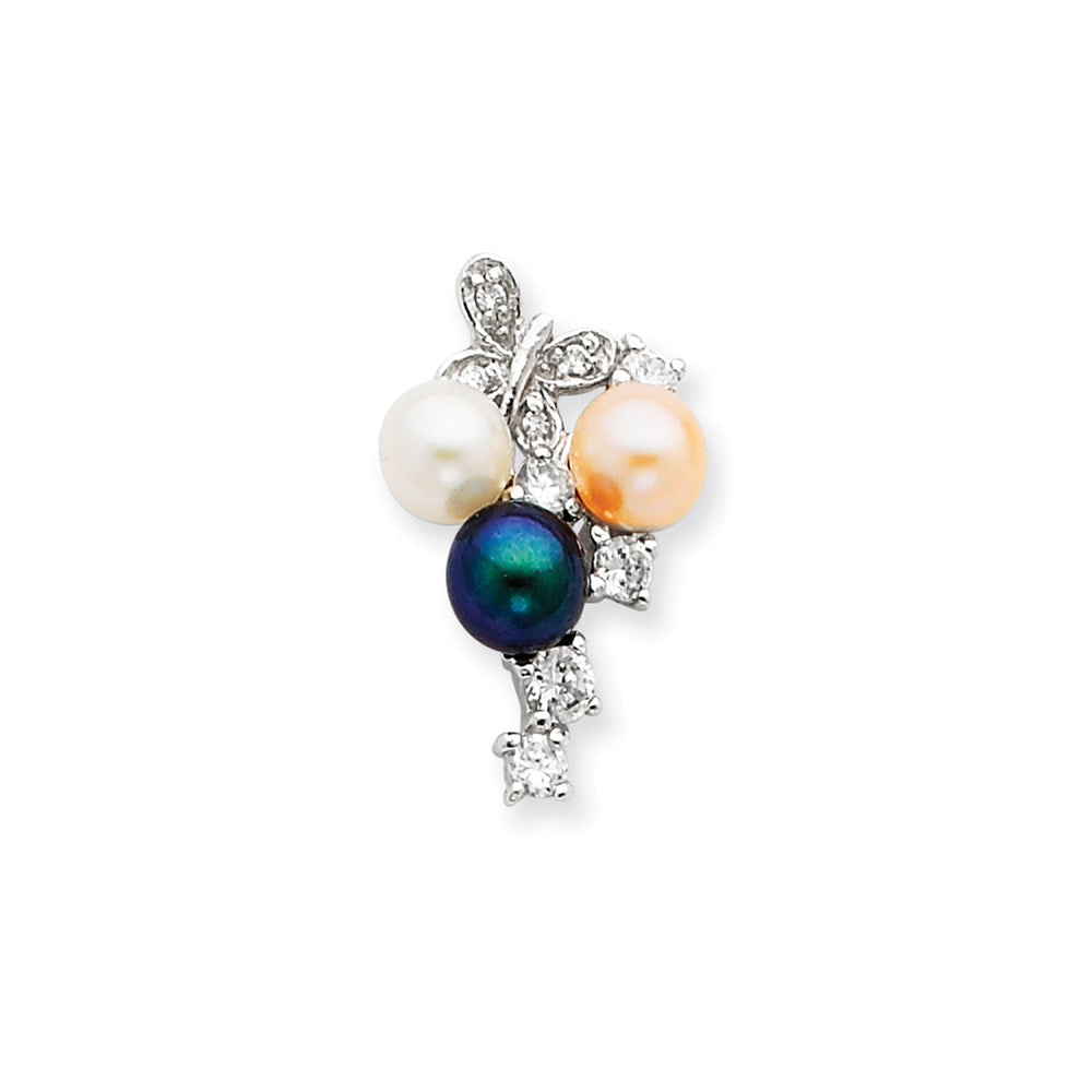 Sterlingsilber Zirkonia Synthetisch Perle Schmetterling Anhänger
