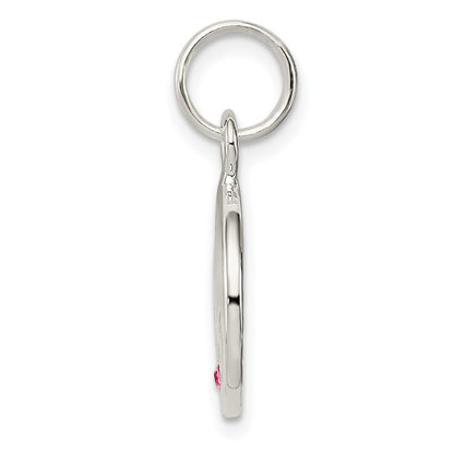 Sterlingsilber Hoffnung mit Rosa Zirkonia Plättchen Charm