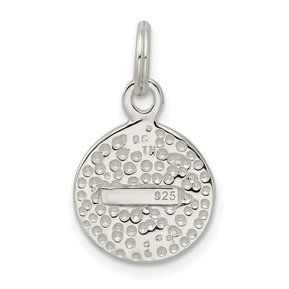 Sterlingsilber Hoffnung mit Rosa Zirkonia Plättchen Charm