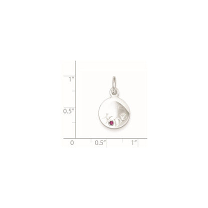 Sterlingsilber Hoffnung mit Rosa Zirkonia Plättchen Charm