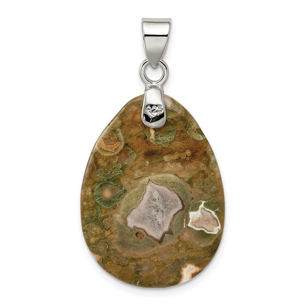 Sterlingsilber Poppy Jasper Anhänger