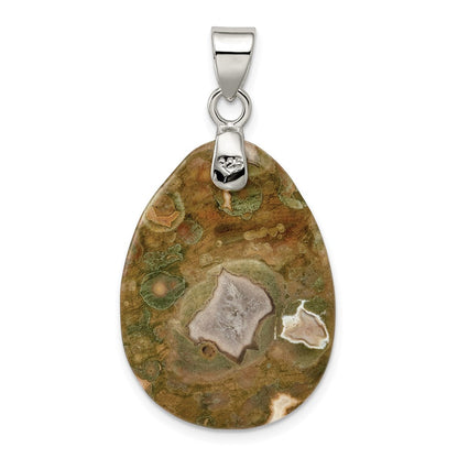 Sterlingsilber Poppy Jasper Anhänger