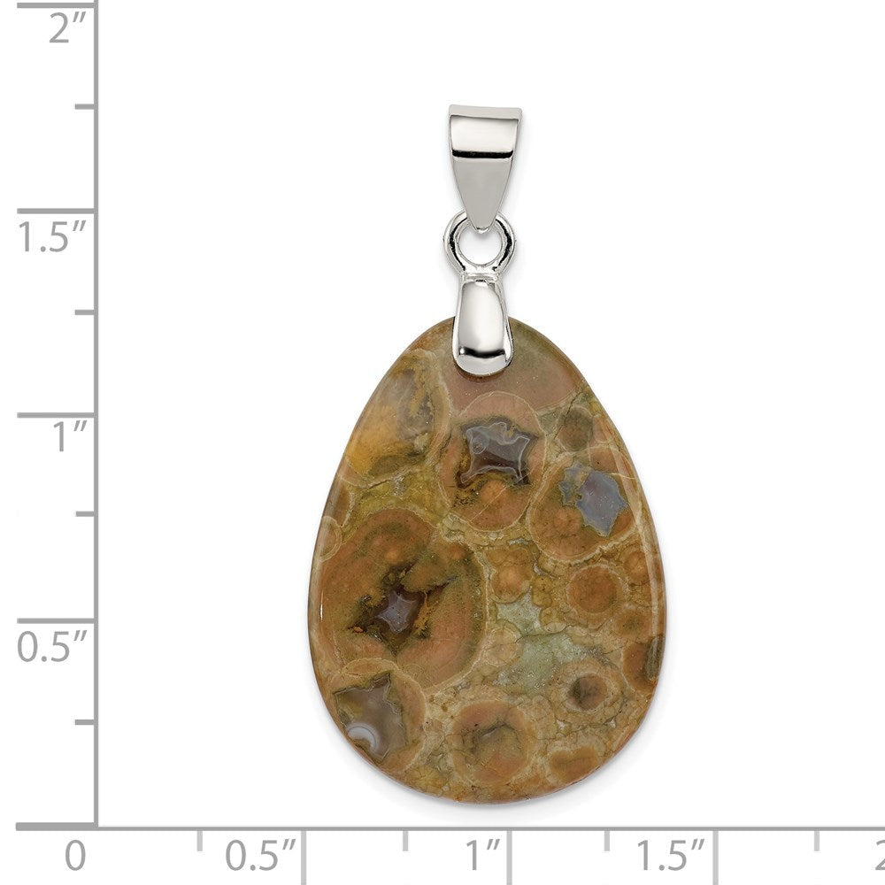 Sterlingsilber Poppy Jasper Anhänger