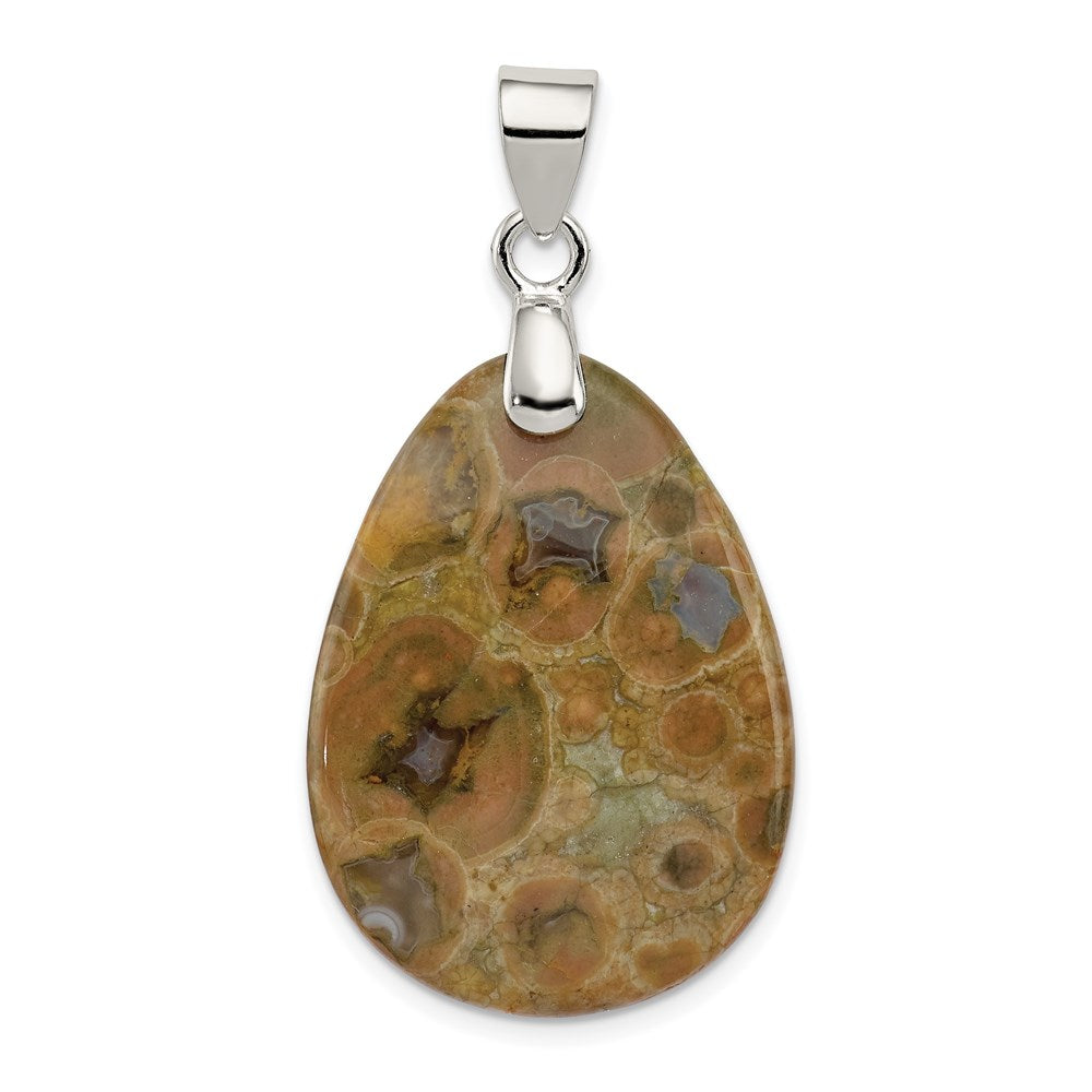 Sterlingsilber Poppy Jasper Anhänger