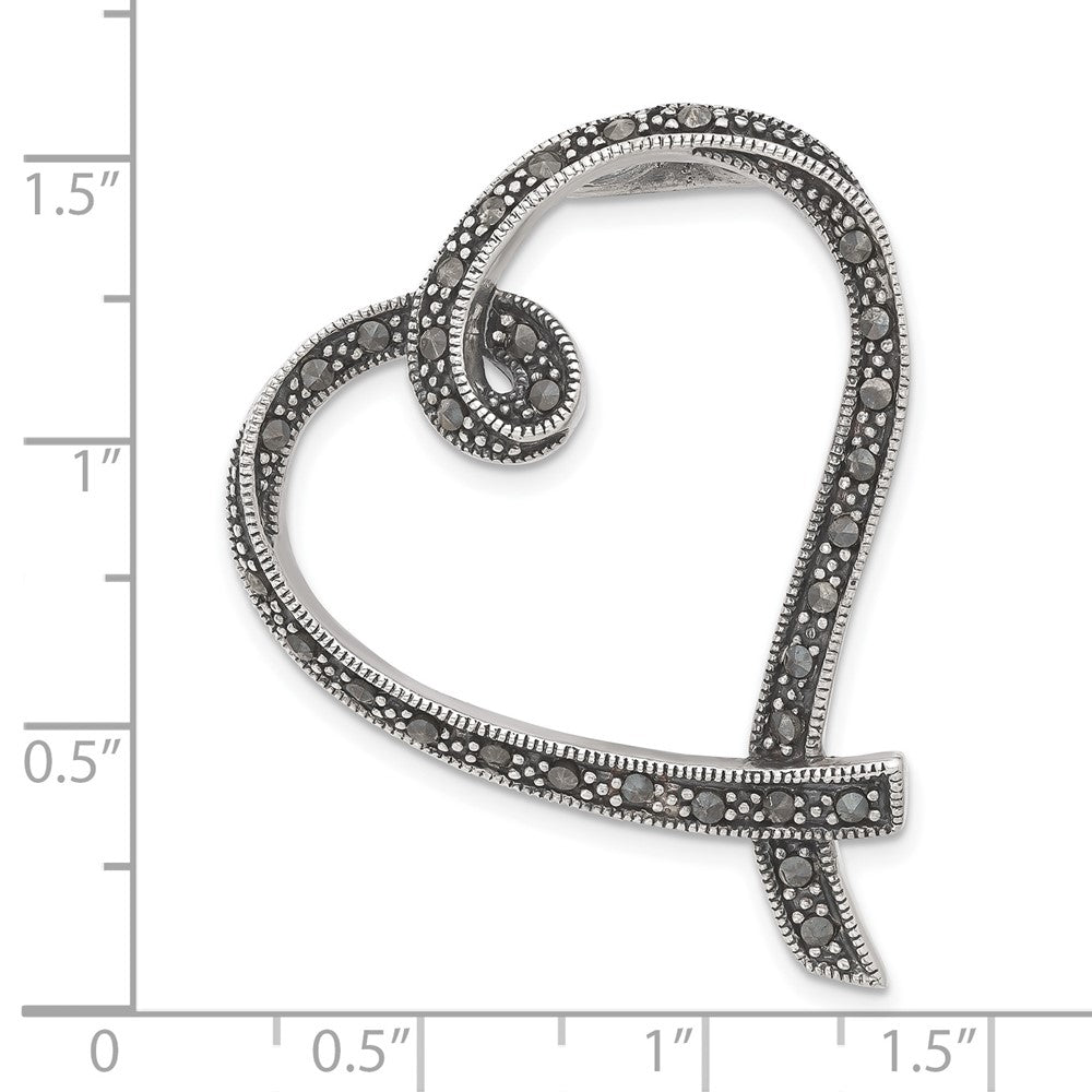Sterlingsilber Markasit Herz Anhänger