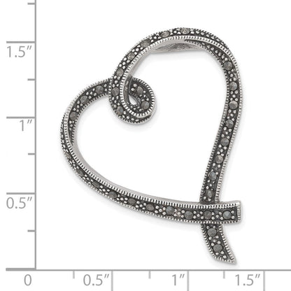 Sterlingsilber Markasit Herz Anhänger