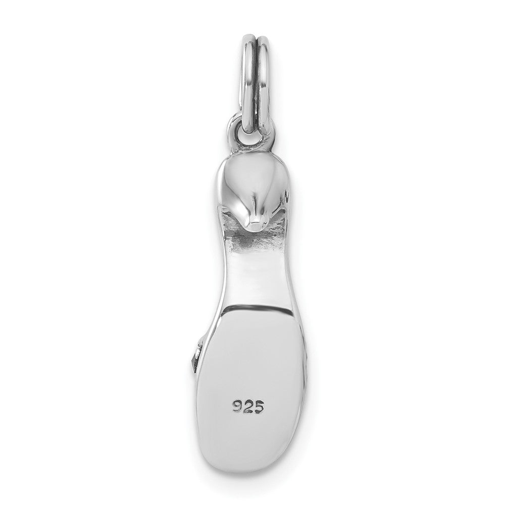 Sterlingsilber Schwarz Emaille & Markasit Schuh Charm