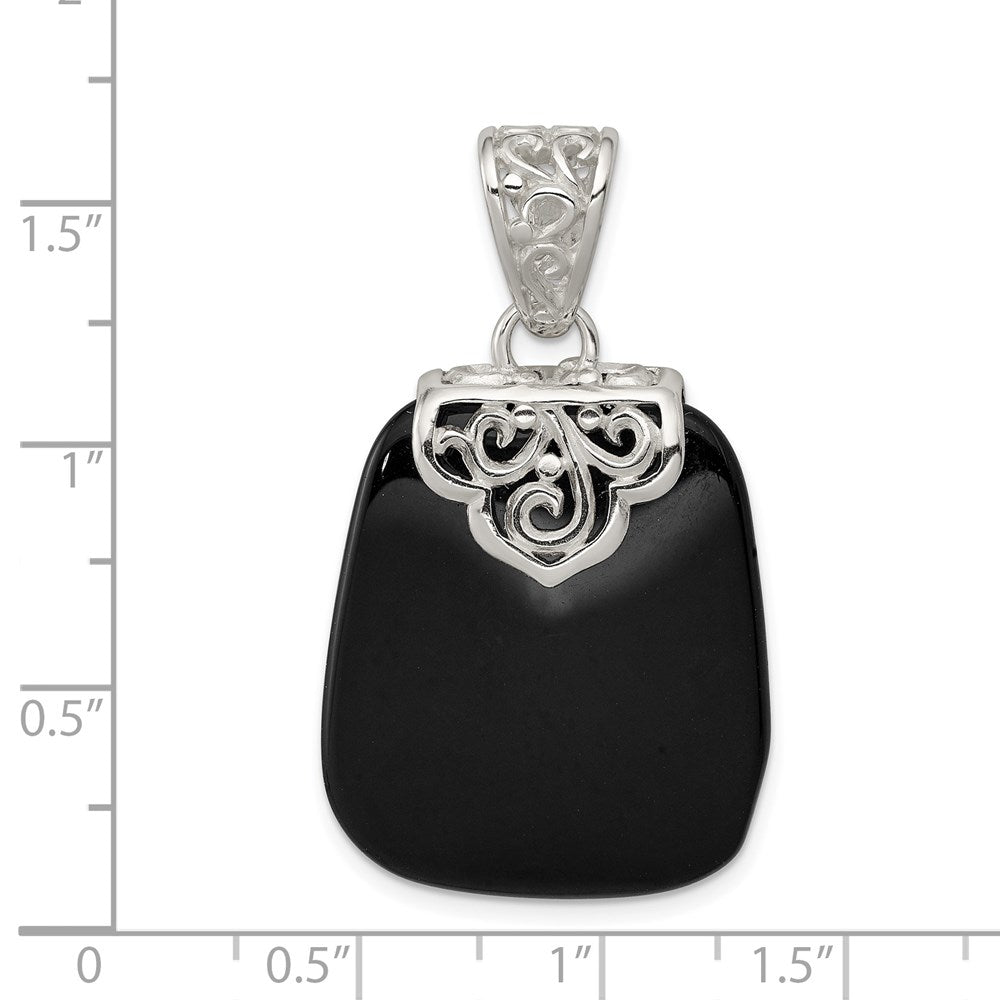 Sterlingsilber Schwarz Onyx Anhänger