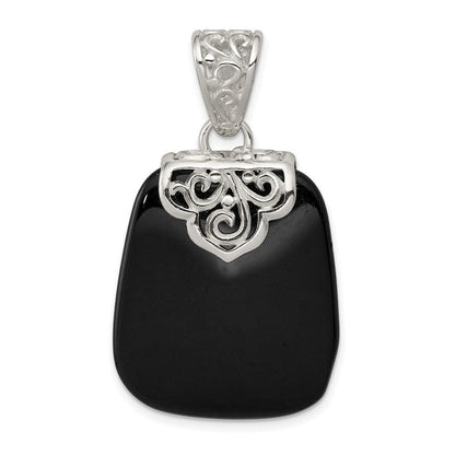 Sterlingsilber Schwarz Onyx Anhänger